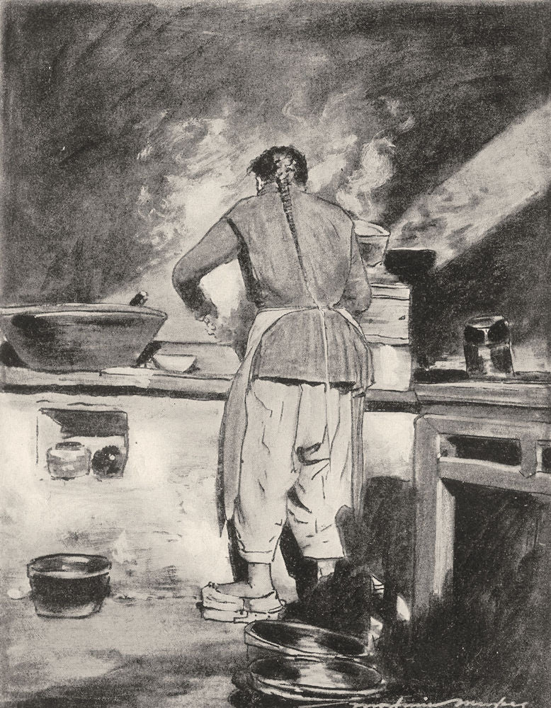 CHINA. Chinese Cook 1920 old antique vintage print picture